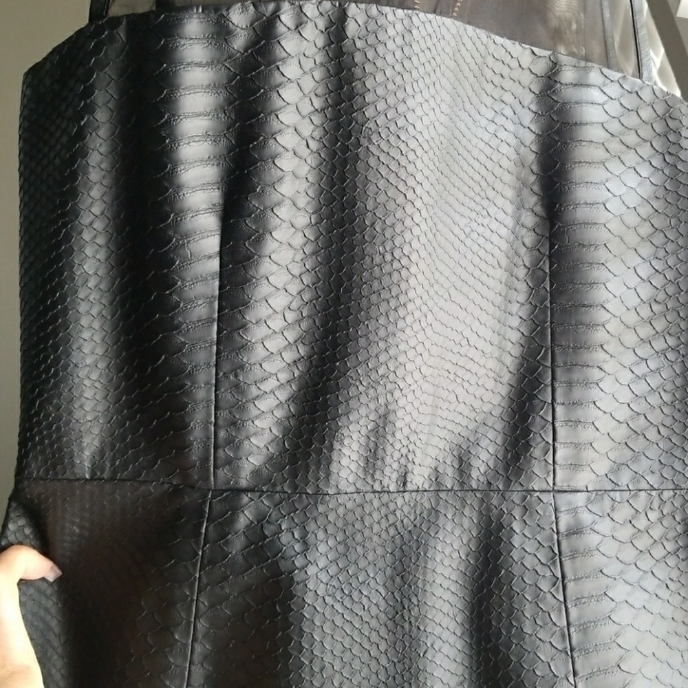 Shakuhachi Leather Mesh Dress NEW - Picture 6 of 6